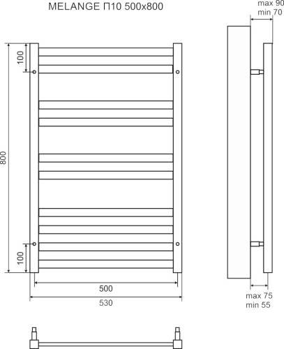 Полотенцесушитель электрический Lemark Melange П10 50x80, белый фото 4