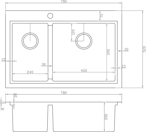 Комплект Мойка кухонная Zorg Master X Finess ZM R-5278-R + Измельчитель отходов Zorg Inox D ZR-38 D фото 4