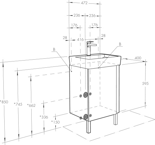 Мебель для ванной AQUATON Кантри 50 белый/дуб верона фото 5 Мебель для ванной AQUATON Кантри 50 белый/дуб верона фото 5