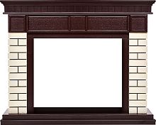 Портал Firelight Bricks 25 камень бежевый, шпон темный дуб
