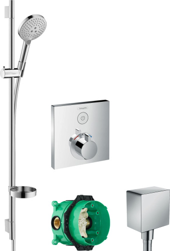 Душевой комплект Hansgrohe Термостат ShowerSelect 15762000 + 26631000 + 26455000 + 01800180 фото 7