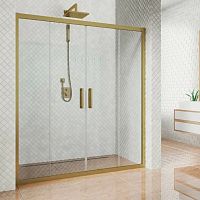Душевая дверь в нишу Kubele DE019D4-CLN-BR 170 см, профиль бронза