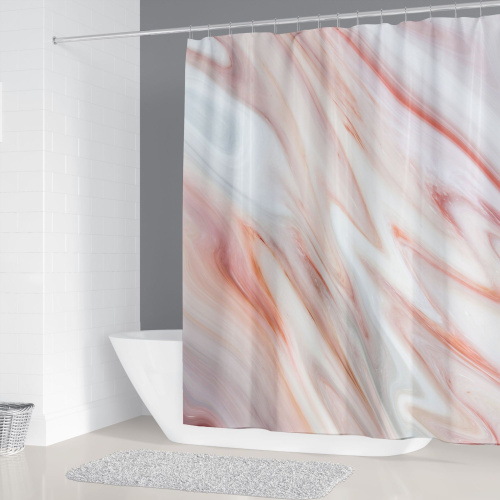 Штора для ванной Carnation Home Fashions Marble 180x200 rose фото 5