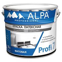 Краска для внутренних и наружных работ латексная Alpa Profi 7 матовая белая