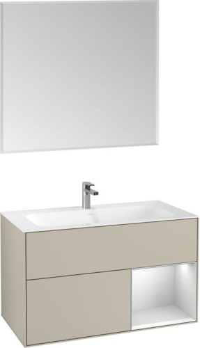 Мебель для ванной Villeroy & Boch Finion G040MTHH 100 с подсветкой и освещением стены фото 4