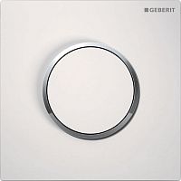Ручной пневмопривод смыва Geberit Sigma 10 116.015.KJ.1 для писсуара, белый, кольцо глянцевый хром