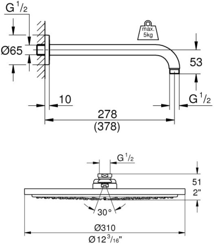 Верхний душ Grohe Rainshower 26066DC0 фото 4