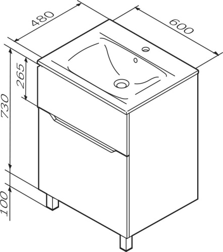 Мебель для ванной AM.PM Tender 60 напольная, белая фото 5 Мебель для ванной AM.PM Tender 60 напольная, белая фото 5