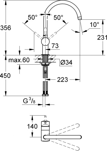 Смеситель Grohe Minta 32917000 для кухонной мойки фото 15