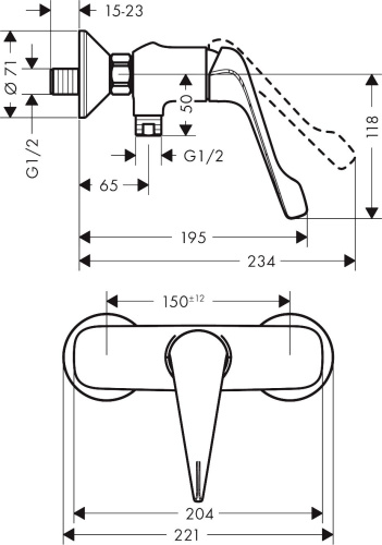 Смеситель Hansgrohe Novus 71926000 для душа фото 2