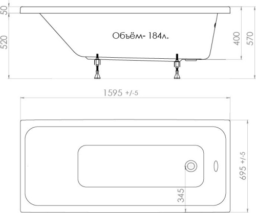 Акриловая ванна Triton Ультра 160x70 фото 9