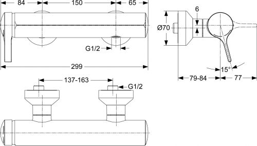 Смеситель Ideal Standard Melange A4269AA для душа фото 3