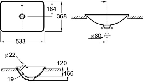 19 590 руб. Раковина Jacob Delafon Carillon E96117-0 53 см фото 2 Раковина Jacob Delafon Carillon E96117-0 53 см фото 2