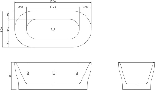 Акриловая ванна BelBagno BB405-1700-800 170x80 фото 4