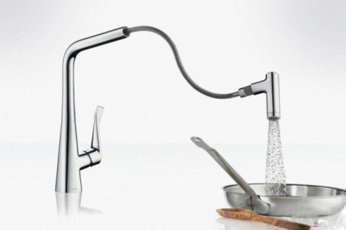 Смеситель Hansgrohe Metris M71 73800000 для кухонной мойки, хром фото 14