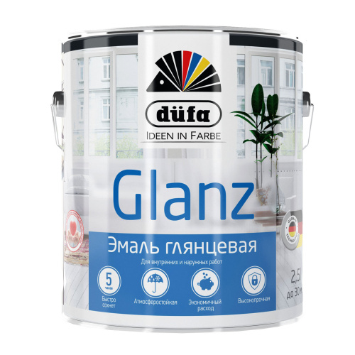 Эмаль для дерева и металла алкидная Dufa Retail Glanz глянцевая белая 2,5 л.