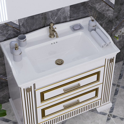 Мебель для ванной Opadiris Оникс 100 золото фото 2