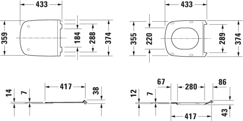 Комплект Унитаз подвесной Duravit DuraStyle 45510900A1 + Система инсталляции для унитазов TECE Base K440322 с кнопкой смыва фото 8