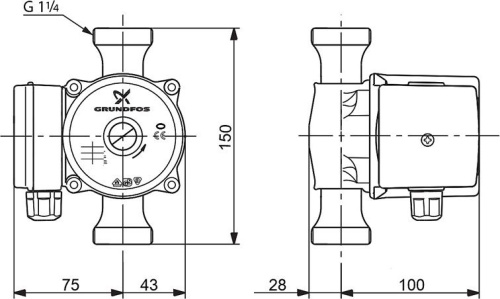 Циркуляционный насос Grundfos UP 20-30 N 150 фото 3