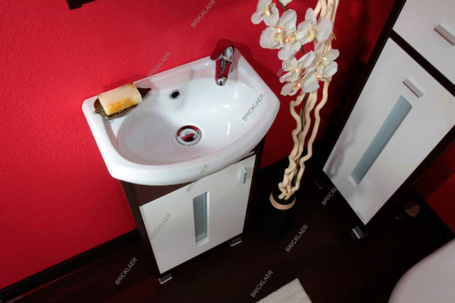 Мебель для ванной Бриклаер Бали 40 венге белый глянец R эмаль фото 4