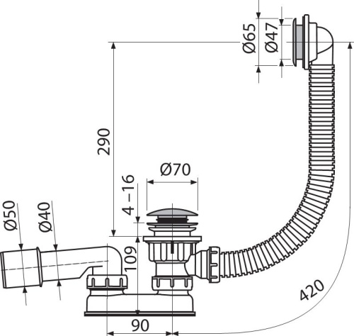 4 991 руб. Сифон для поддона AlcaPlast A503KM фото 2 Сифон для поддона AlcaPlast A503KM фото 2
