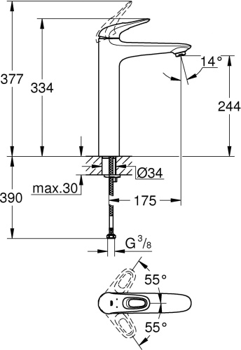 Смеситель Grohe Eurostyle New 23570003 для раковины фото 9