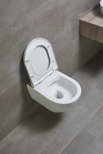 Унитаз подвесной beWash Bogen 88303201 с сиденьем микролифт белый фото 3