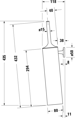 Ершик Duravit Starck T 0099464600 подвесной, черный фото 2