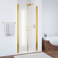 Душевая дверь в нишу Vegas Glass E2P 70 09 10 профиль золото, стекло сатин