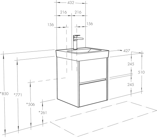 Мебель для ванной AQUATON Сканди 45 дуб рустикальный фото 5