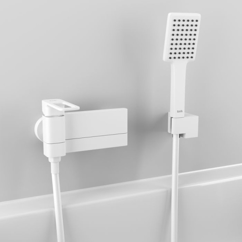 Смеситель IDDIS Slide SLIWT00i02 для ванны с душем, белый фото 3