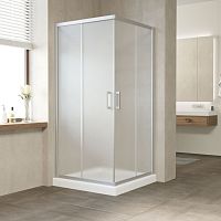 Душевой уголок Vegas Glass ZA 90 07 10 профиль матовый хром, стекло сатин