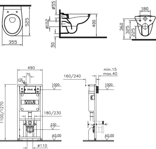 Комплект VitrA Normus 9773B003-7202 кнопка хром фото 11