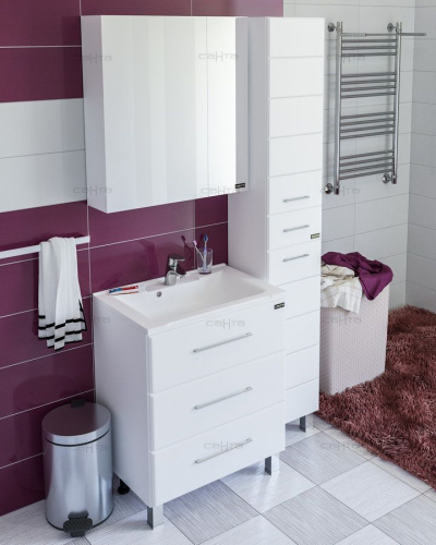 Мебель для ванной СанТа Омега 65 напольная белая без доводчика фото 4