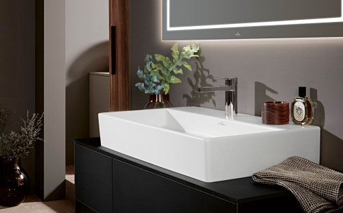 Раковина Villeroy & Boch Memento 4A228LRW stone white, ceramicplus, без перелива фото 2