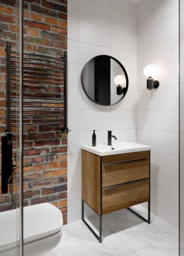 Зеркало Aqwella Fargo черное, 60 см фото 6