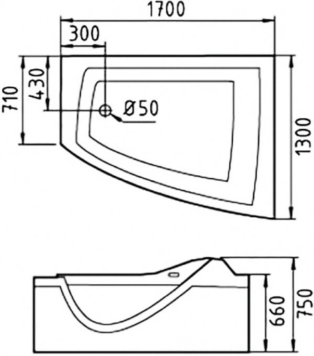 Акриловая ванна Gemy G9056 K 170x130 R фото 4 Акриловая ванна Gemy G9056 K 170x130 R фото 4