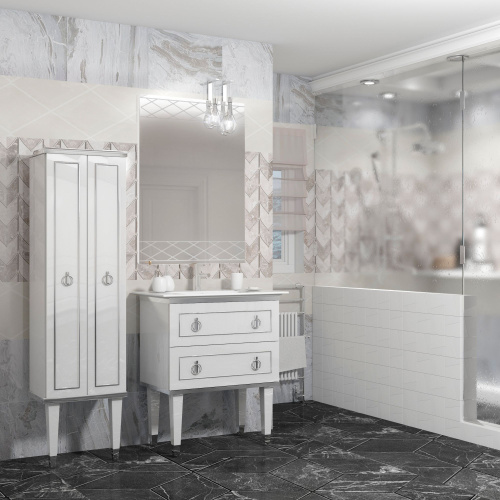 Шкаф-пенал Opadiris белый, хром фото 2