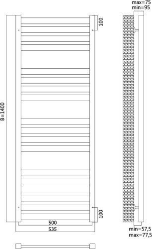 Полотенцесушитель водяной Terminus Грета П18 500x1400 фото 2