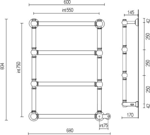 166 800 руб. Полотенцесушитель электрический Margaroli Armonia 9-542-4 бронза фото 3 Полотенцесушитель электрический Margaroli Armonia 9-542-4 бронза фото 3