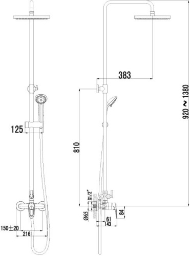 Душевая стойка Lemark Omega LM3160C фото 2