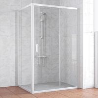 Душевой уголок Vegas Glass ZP+ZPV 140*80 01 01 профиль белый, стекло прозрачное