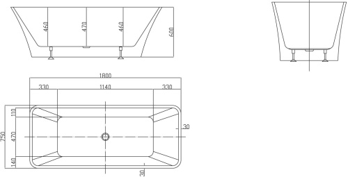 Акриловая ванна BelBagno BB60-1800-750 180x75 фото 4