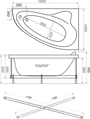 Акриловая ванна Triton Кайли Щ0000044609 150x100 L с каркасом фото 7 Акриловая ванна Triton Кайли Щ0000044609 150x100 L с каркасом фото 7