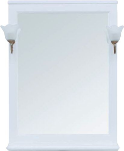 Зеркало Aquanet Валенса 75 белое, основа светильника бронза