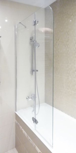 Шторка на ванну GuteWetter Lux Pearl GV-102A левая 90 см стекло бесцветное, профиль хром фото 2
