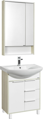 Мебель для ванной AQUATON Рико 65 белая, ясень фабрик фото 5 Мебель для ванной AQUATON Рико 65 белая, ясень фабрик фото 5