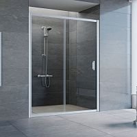 Душевая дверь в нишу Vegas Glass ZP 150 07 01 профиль матовый хром, стекло прозрачное