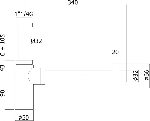 Сифон для раковины Paffoni Minimal ZACC240BO белый фото 2