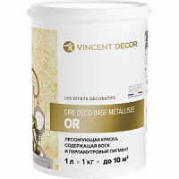 VINCENT DECOR CIRE DECO база Металлизе Золото, лессирующая декоративная краска (0,8л)